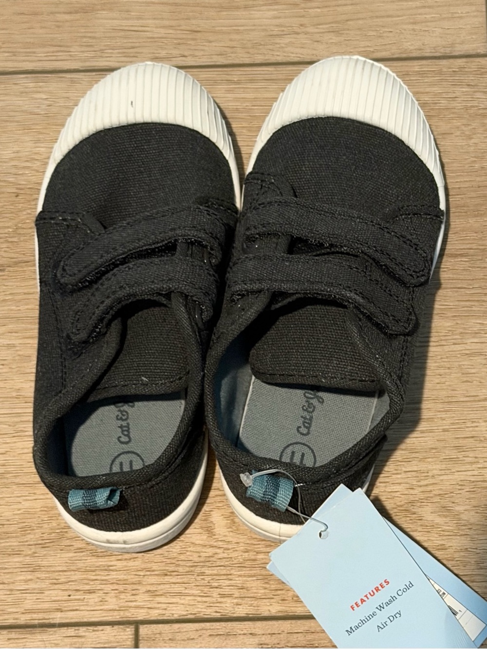 Target Kids Black Canvas Sneakers with White Toe Cap